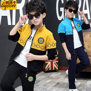 Chàng trai mùa xuân Outfit 2020 mới trẻ em Quần áo vừa trẻ em giải trí cho trẻ em Thể thao Boy Xuân Thu Hàn Quốc phiên bản hai mảnh bộ.