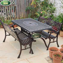 Park chair OUTDOOR LEISURE IRON ART STRIP CHAIR TEA PARK TABLE AND CHAIRS COMBINED 150 TRIO POSITION PATIO SEAT ALUMINUM