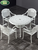 Outdoor table and chairs Courtyard Villa Casual three-five pieces Outdoor Garden Iron Art Cast Aluminum Terrace Eurostyle Balcony White