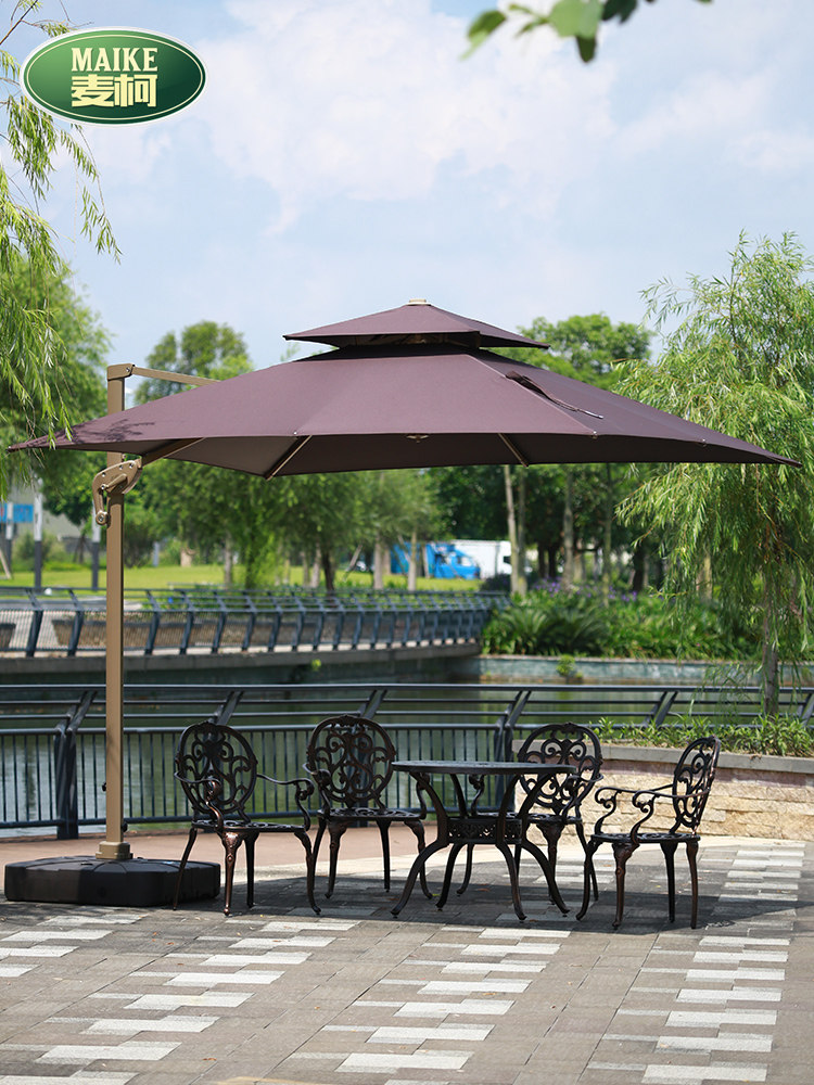 Macko Outdoor Beach Umbrella Courtyard Quadrilateral Roman Umbrella Custom Sample House Display Center Umbrella Property Beach Umbrella Outstand Commercial Umbrella