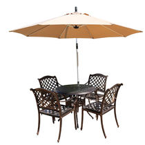 Outdoor table and table combined sun umbrella outdoor leisure table and chairs open-air balcony outside to eat table and chairs umbrella round card its color