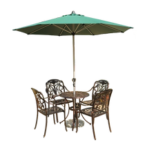 Hotel Outdoor Dining Table Chairs With Umbrella Folk Accommodation Outdoor Tea Table And Chairs Patio Round Small Table And Chairs Aluminum Midcolumn Umbrella