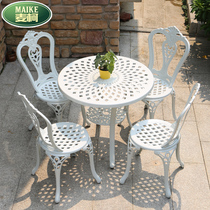 Macco White Balcony Au Style Courtyard Cast Aluminium Iron Art Table And Chairs Combination Minimalist Furniture Garden Modern Outdoor Leisure