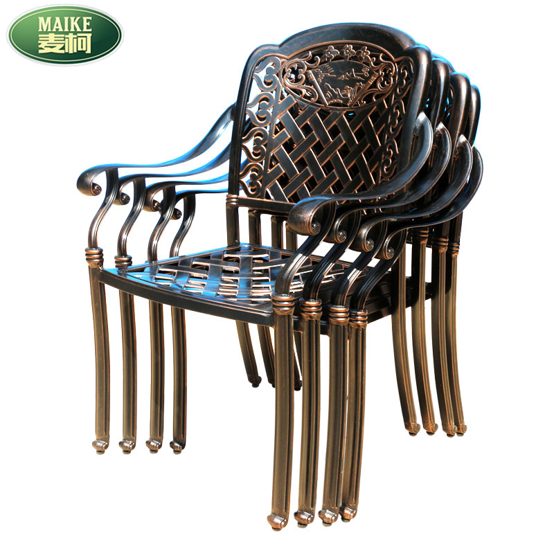 Outdoor table and chair umbrella combination balcony Leisure garden patio outdoor furniture five pieces of iron cast aluminum table and chair