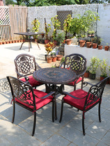 Macko balcony cast aluminium table and chairs 80 small tea table combined modern minimalist outside pendulum mesh with back chair Round table All-aluminium art