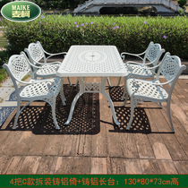 White Cast Aluminum Table And Chairs Villa Garden Outdoor Clubhouse Casual Furniture Die-cast Eurostyle Carved Outdoor Terrace Combination