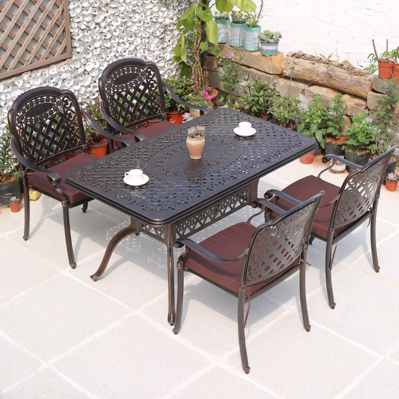 Outdoor garden courtyVilla outdoor table and chair balcony leisure terrace cast aluminum waterproof modern creativity