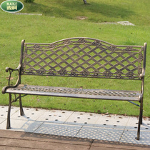 Park Benches Outdoor Chair Casual Rows Chairs Cast-iron Outdoor Aisle Veranda Public Rest Seats Double Benches