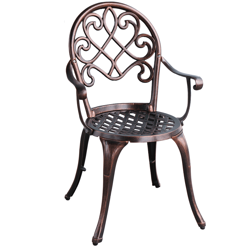 Outdoor small round table balcony open-air garden small chair courtyard dining chair cast aluminum leaves villa garden table and chair set