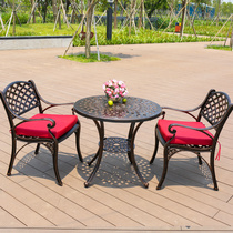 Patio Top Floor Garden Outdoor Table And Chairs Cast Aluminum Open-air Outdoor Balcony Chair Table Suit Table Aluminum Leisure Chair