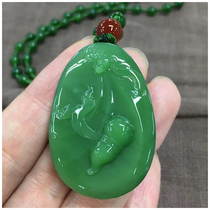Yawa Jade Hetian jade pendant Xinjiang Jasper fruit green gourd pendant old pit fine 29 grams
