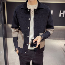 Woolen jacket mens autumn and winter new casual jacket Korean trend casual short color color color super fire woolen coat