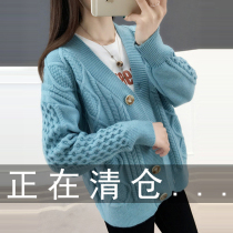 Short Jacket Spring Autumn Season 2022 New explosion Dress Knit Cardiovert V Collar Blouse Lady Sweater Thin