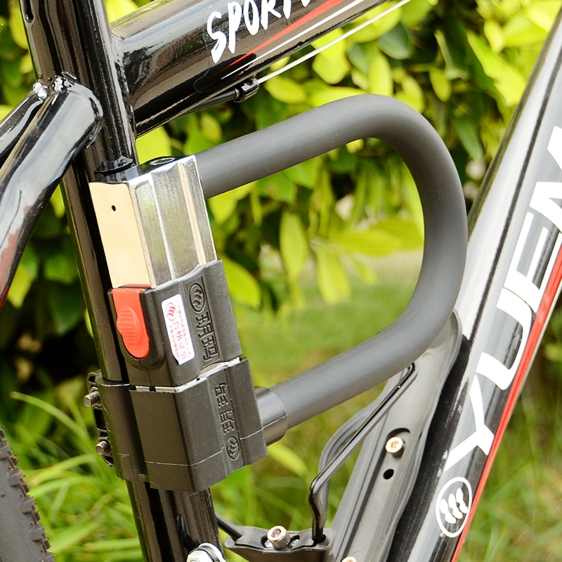 Yue Ma bicycle lock can be fixed anti-theft lock Electric car lock Electric car bicycle mountain bike U-lock anti-shear lock