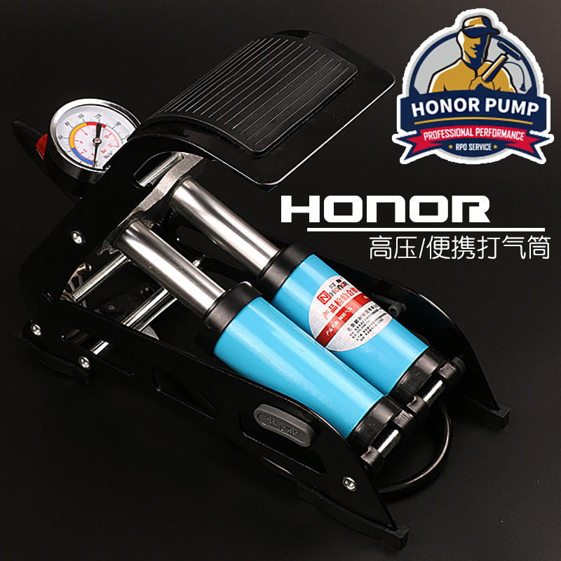 Oubei foot stepping on air cylinder for air cartridge high pressure portable air basketball motorcycle car inflatable pump