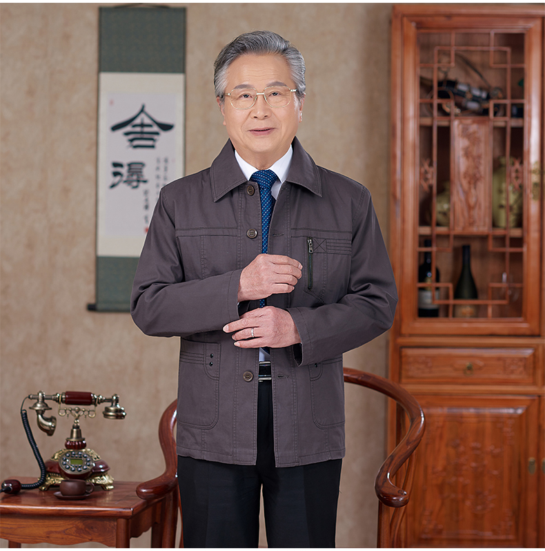 Áo khoác nam trung niên mùa xuân và mùa thu mỏng phần cũ quần áo mùa thu ông già áo ông bố áo mùa thu - Áo khoác áo khoác dù