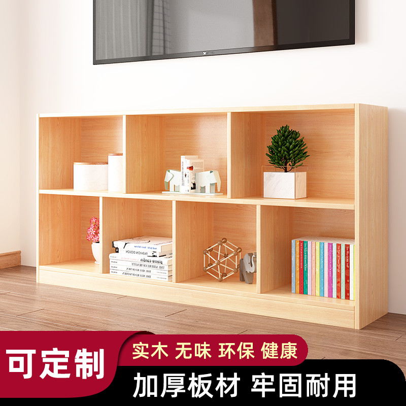 Children's bookshelves solid wood floor containing cabinet Easy shelf bookcase bookcase Economy Type of home TV cabinet Short cabinet Custom