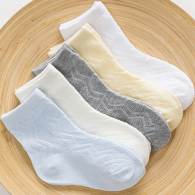 Children's socks Spring and summer thin cotton socks Small, medium and large children's ice silk summer breathable mesh baby socks Boys invisible socks