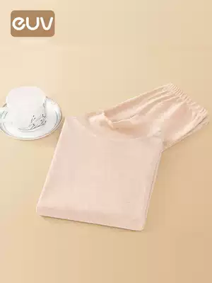 euv children's turtleneck underwear set Boys color cotton autumn clothes sanitary pants Medium and large virgin girls pure cotton class A cotton sweater
