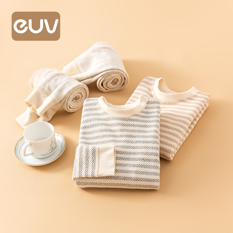 euv children plus velvet thermal underwear set for boys and girls plus cotton padded autumn clothes autumn pants boys winter cotton sweater