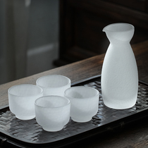 First snow Japanese glass flagon bottle wine set set gift box and wind frosted liquor hot wine cup cloud Cup