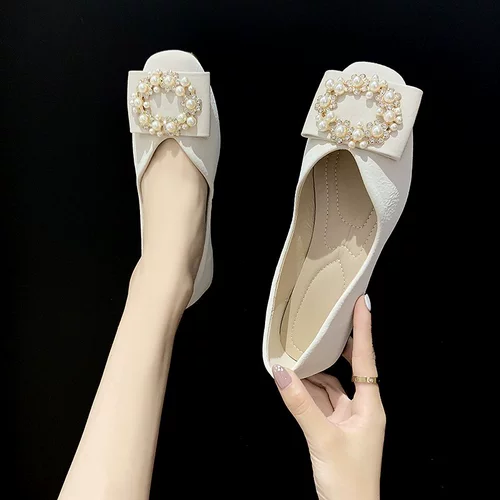 Обувь, туфли из жемчуга, лоферы для матери, французский стиль, в стиле Шанель, 2022