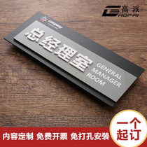 Three-dimensional door plate custom acrylic room card office sign general manager creative sign company Department personality sign customized digital number card hotel room number plate