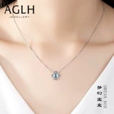 Синяя подвеска, брендовое ожерелье, цепочка до ключиц, подарок на день рождения, серебро 925 пробы, легкий роскошный стиль