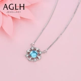 Синяя подвеска, брендовое ожерелье, цепочка до ключиц, подарок на день рождения, серебро 925 пробы, легкий роскошный стиль