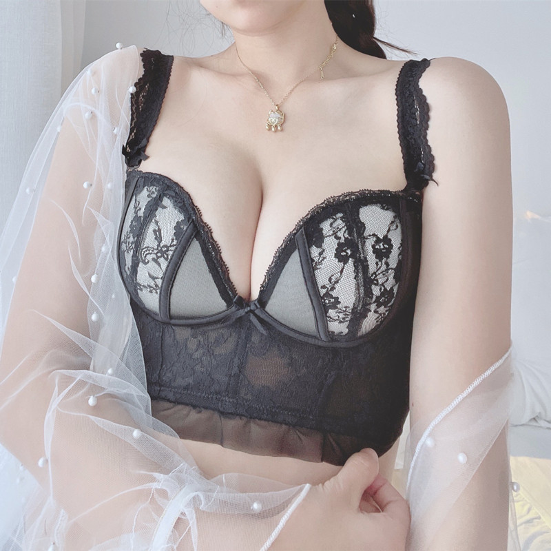 Steel-free Lindsemen Little Bra with small bras gathered to prevent the vertical breast from being submerged sexy pure lust bra