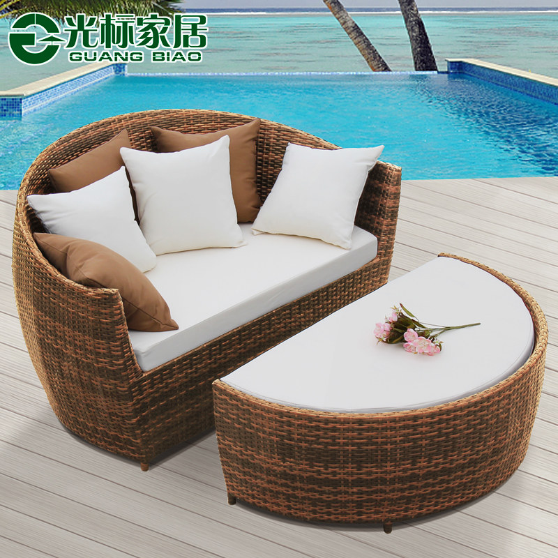 Casual Two-style Lying Bed Combo Villa Balcony Pool Deck Chair Sloth Home Hotel Vines Chairs Beach Bed