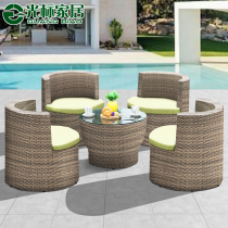Tentable Chairs Combined Outdoor Leisure Table And Chairs Patio Waterproof Sunscreen Open-air Vines Chair Outdoor Imitation Rattan Table And Chairs Five Pieces