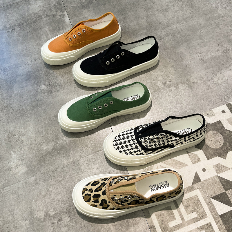 2022 Spring Summer's new 100 hitch Lap Shoes Cloth Shoes Women Thick Bottom Sloth A Foot foot Casual Board Shoes Single Shoe Tide