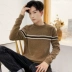 Thanh niên cổ tròn áo thun rộng cổ nam phiên bản Hàn Quốc của xu hướng áo len đẹp trai mùa thu quần áo nam - Kéo qua