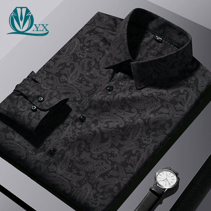 Men's Long-Sleeved Casual Shirts, Business Trendy, Handsome, British Style, Cool, Light Luxury Men's Clothing, High-End Floral Shirts, Spring Wear Men's Long-Sleeved Casual Shirts, Business Trendy, Handsome, British Style, Cool, Light Luxury Men's Clothing, High-End Floral Shirts, Spring Wear