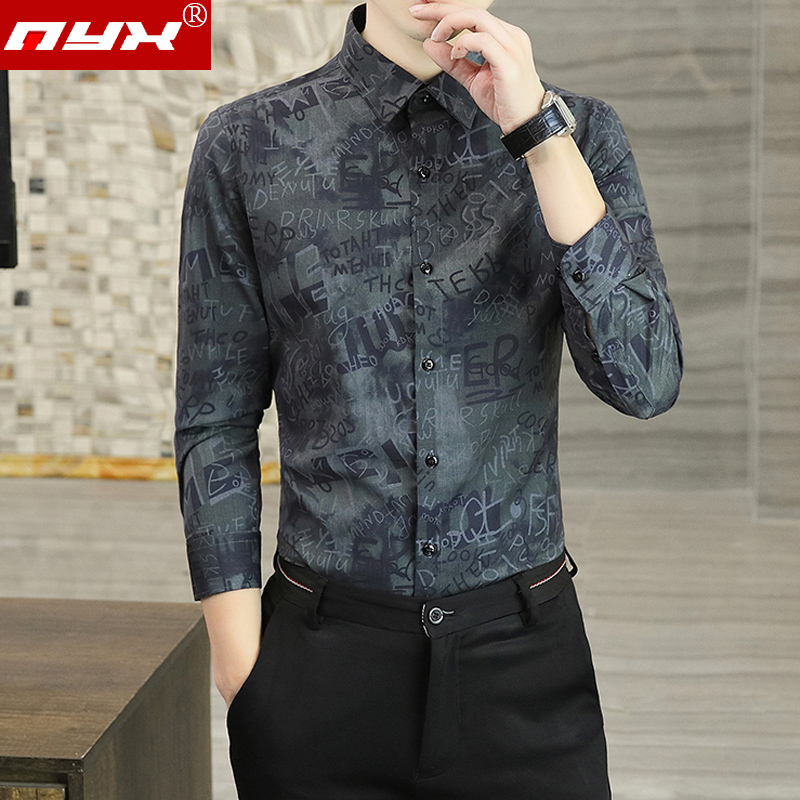 Autumn Trendy Brand Men's Floral Shirt, Long-Sleeved Stylish Casual Shirt with a High-End Feel and Unique Design