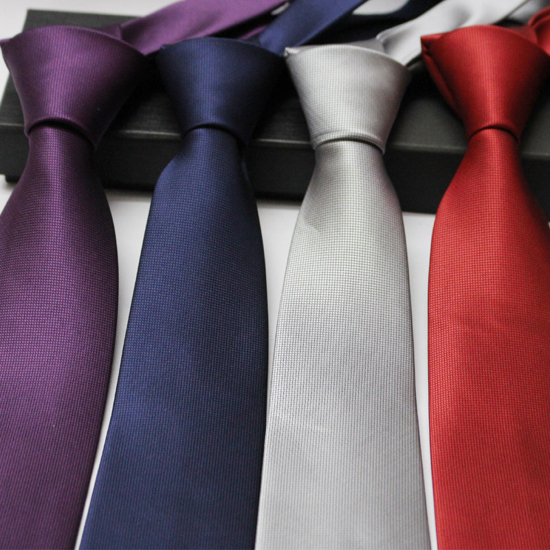 Tie men's fashion business casual men's marriage career Korean narrow tie group tie solid color groomsman tie