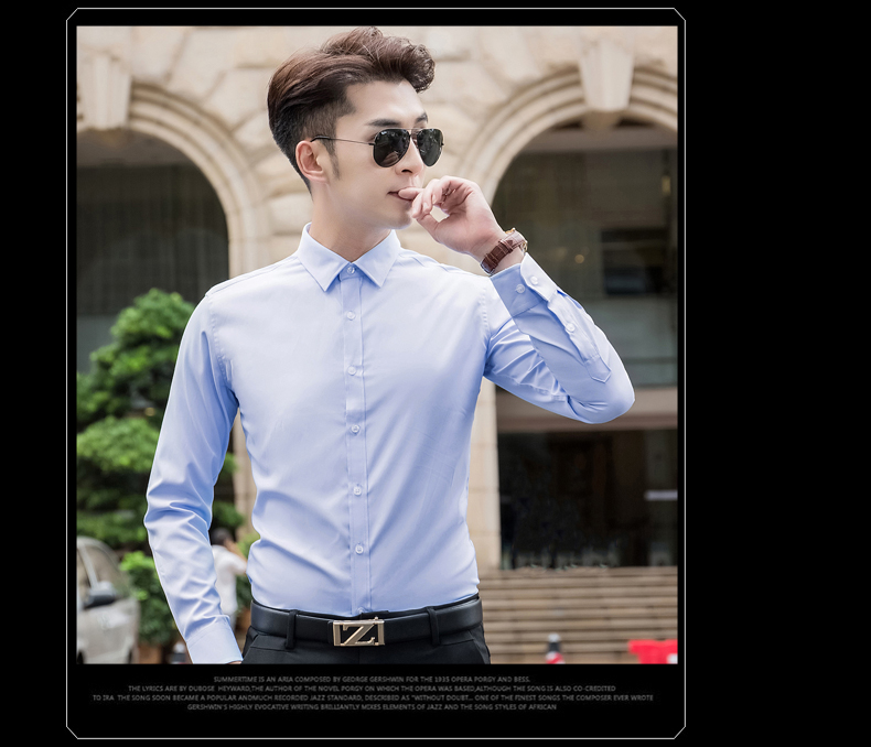 Mùa thu đông nam sơ mi dài tay phiên bản Hàn Quốc của Slim plus nhung ấm áp chuyên nghiệp áo sơ mi trắng công sở áo sơ mi đen áo sơ mi unisex