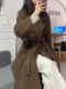 ເສື້ອຍືດຄໍ V-neck double-sided woolen zero cashmere women's mid-length 37 winter new loose loose style hepburn coat high-end