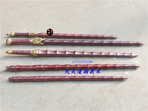 Wooden whip Double whip Double mace Wooden whip Pear wood bamboo joint double whip Hard whip Solid faucet whip Performance whip Fitness whip Square mace