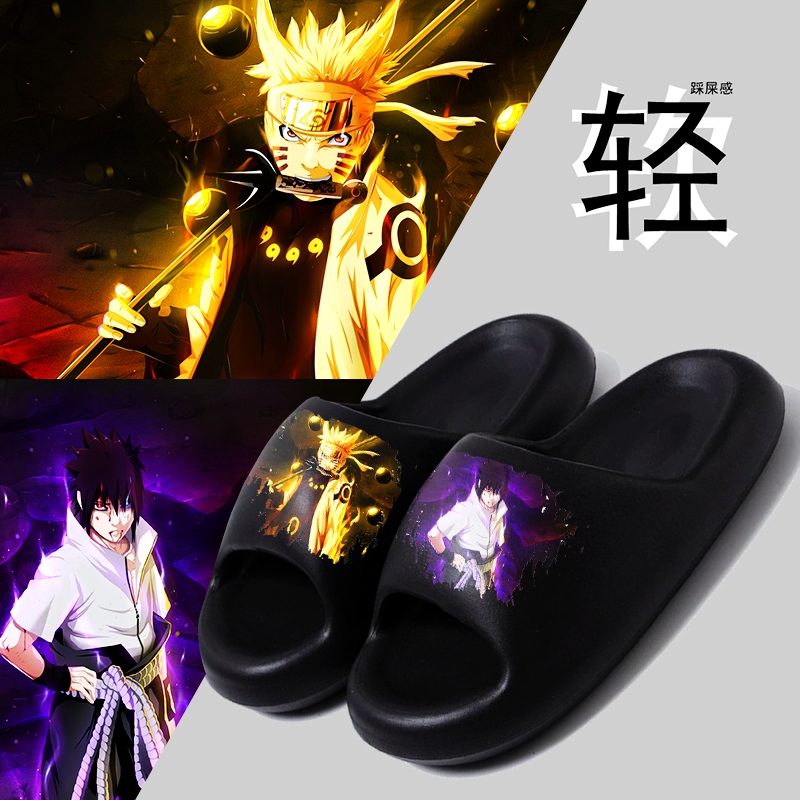 Naruto Student Cartoon Super Soft Slippers Anime Stylish Slip-On Slippers for Men and Women Summer Outdoor Non-Slip Slippers