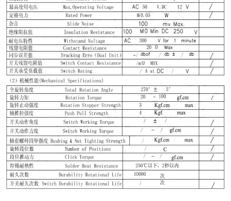 RV09 loại 0932 dọc ngang điều chỉnh chiết áp điện trở 103 503 10K50K100K5K2K1K