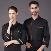 С длинным рукавом с одним золотым краем черный