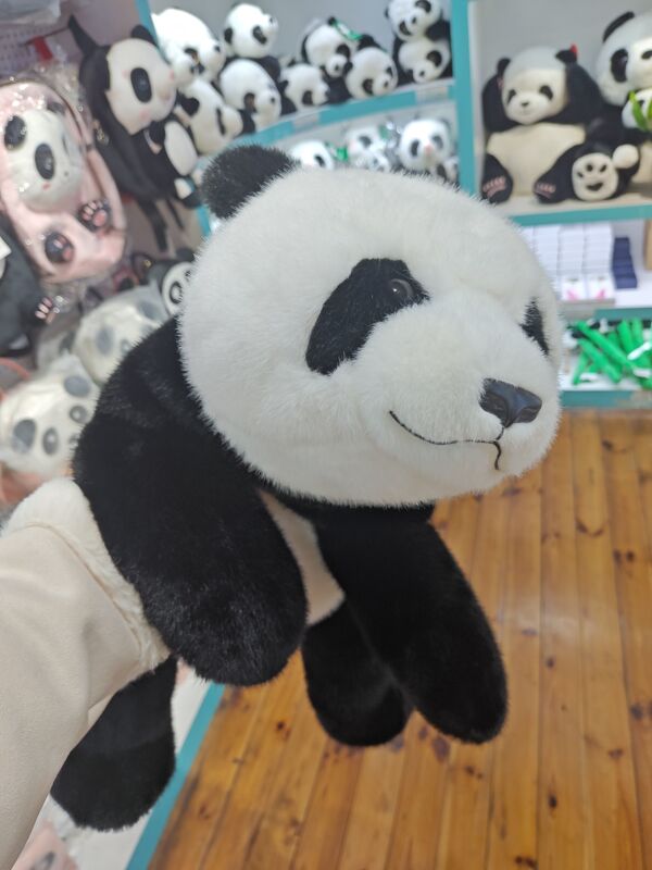 Cute and Cuddly Panda Plush Toy with Beads, Genuine Panda Base Product, Chengdu Tourist Souvenir