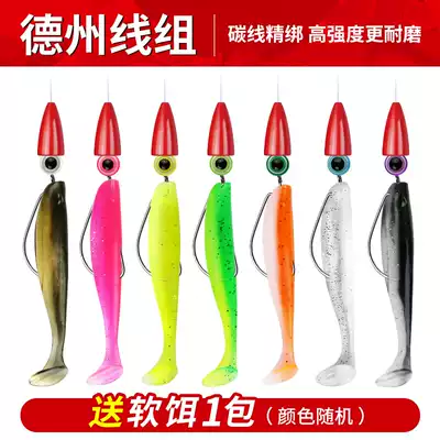 Texas fishing group finished product tied down fishing set Luya bullet lead crank hook Soft Bait T tail bass hook line Group