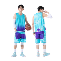 Basketball uniform suit mens gradient game custom jersey womens printed team uniform training sports vest trendy childrens clothing