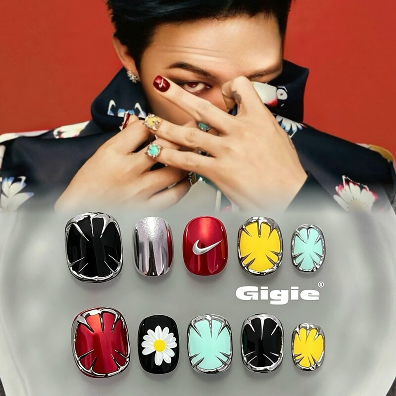 G-Dragon (Kwon Ji-Yeon) Same Style Metal-Edged Nail Art Pmo Limited Edition Co-Branded Vip Fan Support Handmade Press-On Nails G-Dragon (Kwon Ji-Yeon) Same Style Metal-Edged Nail Art Pmo Limited Edition Co-Branded Vip Fan Support Handmade Press-On Nails