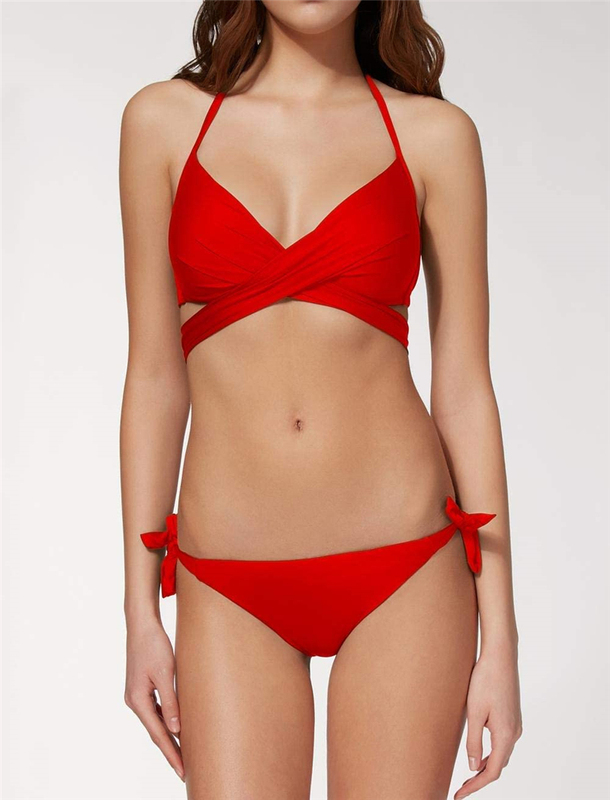 Italy Calzedonia\Indonesia Red Cross Triangle Mold Cup Bikini Rtm1535/Slf Italy Calzedonia\Indonesia Red Cross Triangle Mold Cup Bikini Rtm1535/Slf