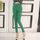 Mùa thu quần legging mỏng mặc quần bó sát kích thước lớn quần đen eo cao nữ chân 9 điểm quần quần quần baggy nữ
