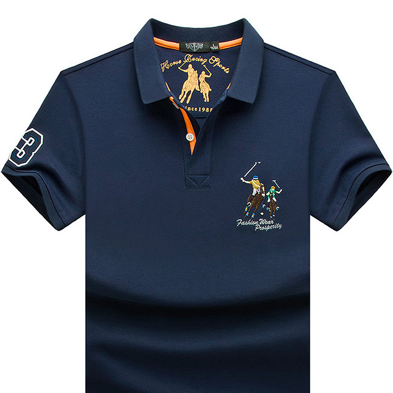 Summer men short sleeve T-shirt pure cotton Polo shirt men's coat half sleeved collar shirt tide